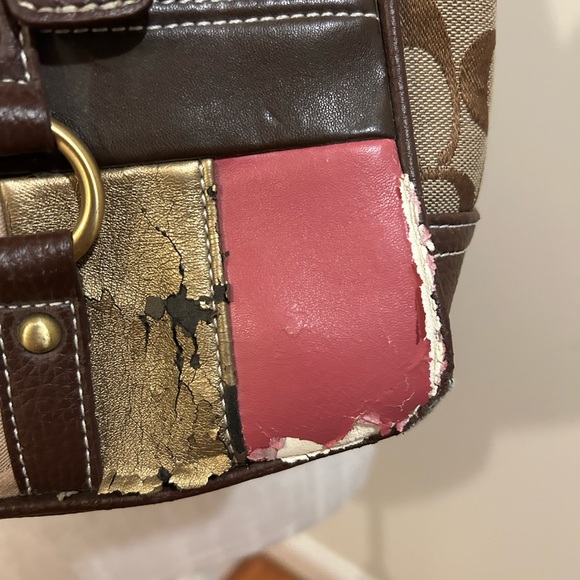 Coach copy Y2K Patchwork Tote Bag - Brown, Pink, Gold - Picture 10 of 10
